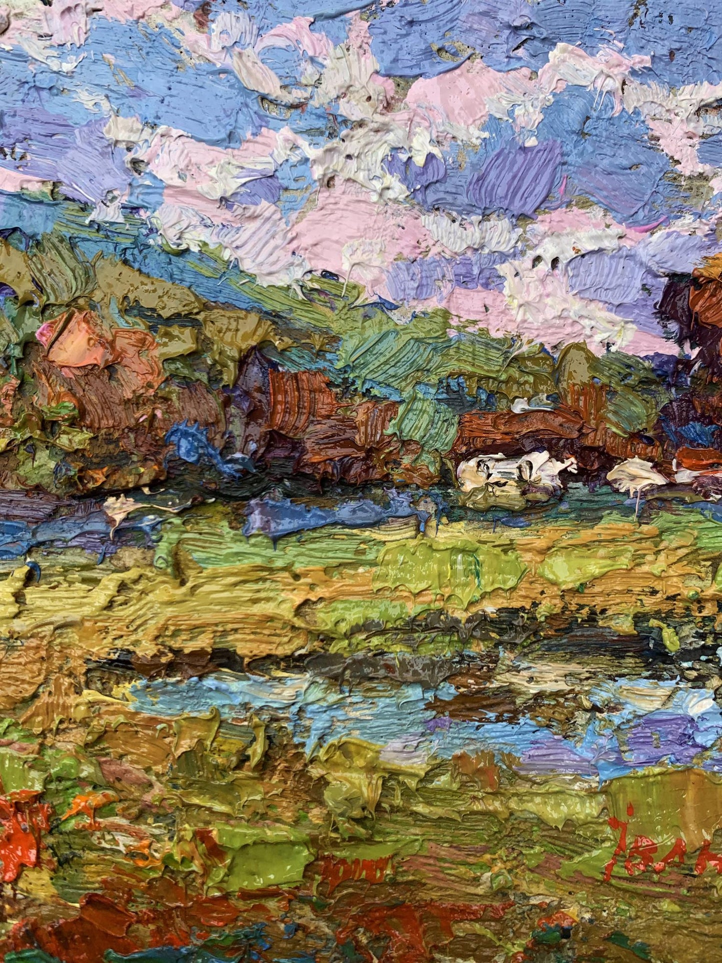 Oil painting On the edge of the village Oksana Ivanyuk