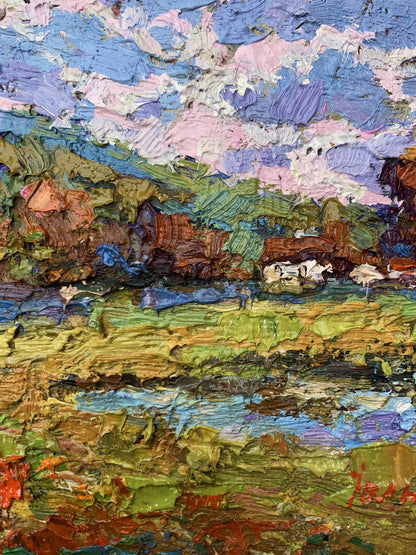 Oil painting On the edge of the village Oksana Ivanyuk