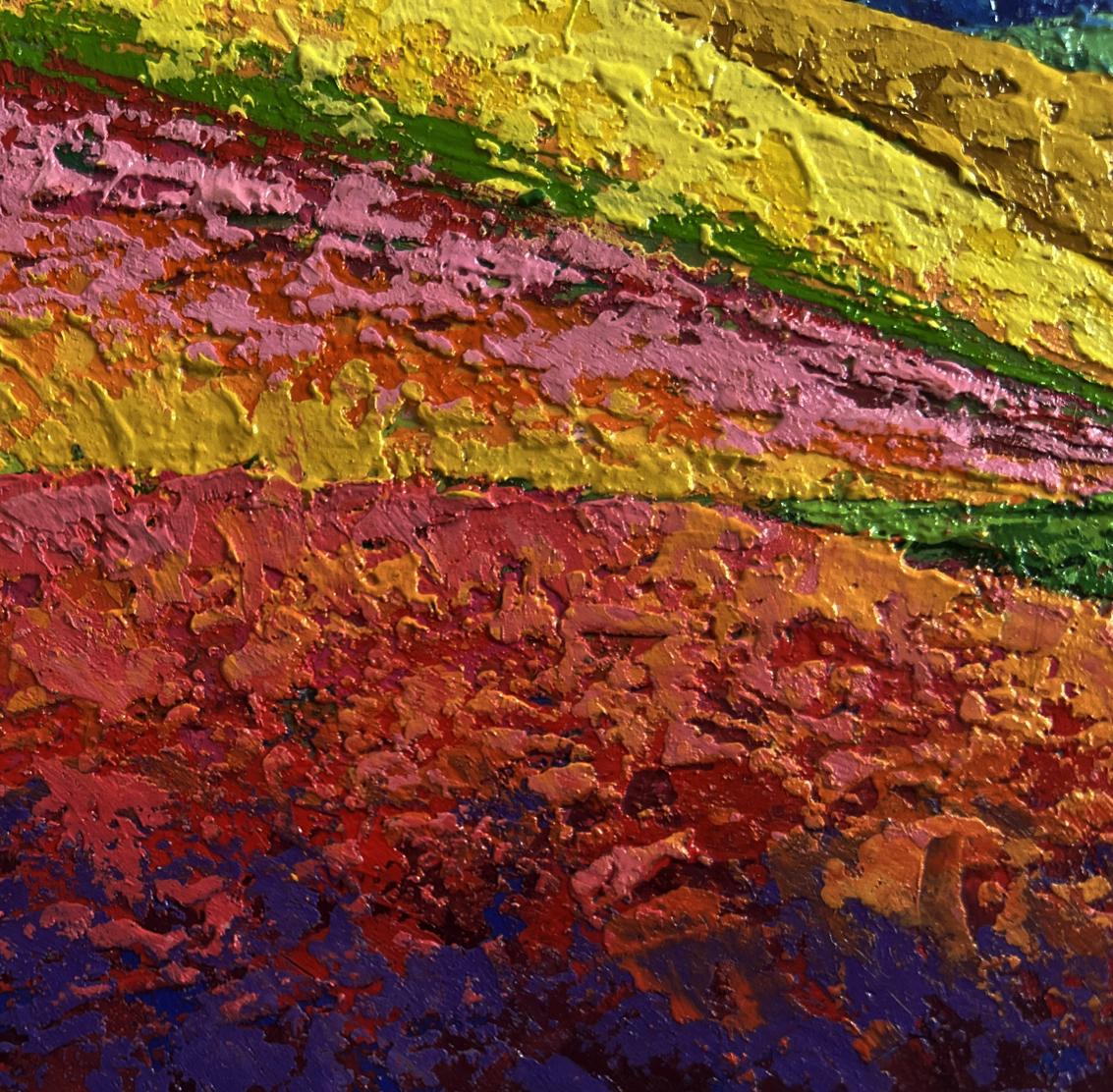 Oil painting The mountains are covered with meadows V. Zadorozhnya