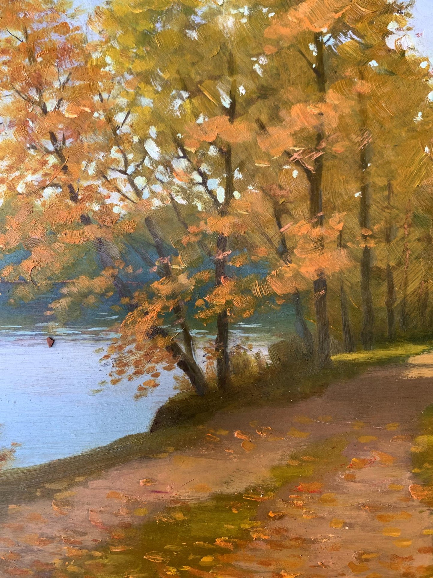 Oil painting In the autumn park Mykhailo Burdylo