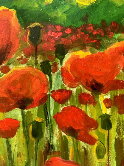 Oil painting Poppies in the field Valentina Simashchuk