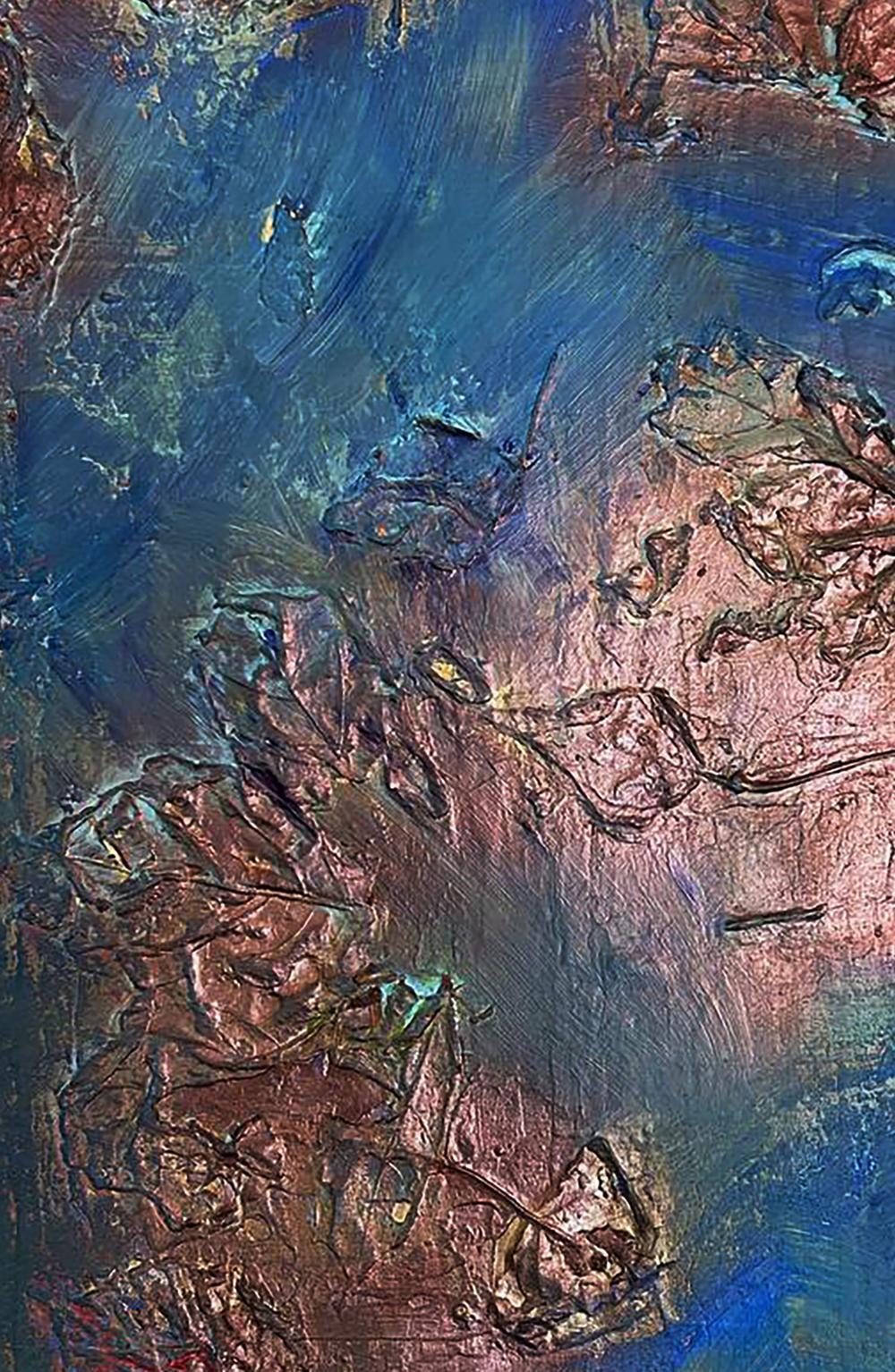 Acrylic painting Leaves in water Olga Melezhik