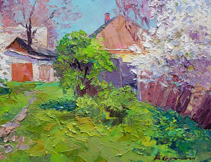 Oil painting Flowering garden Boris Serdyuk