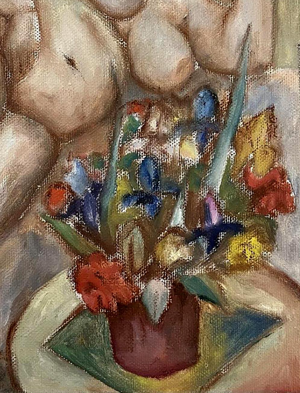 Oil painting Naked with flowers Tatyana Nikolsk