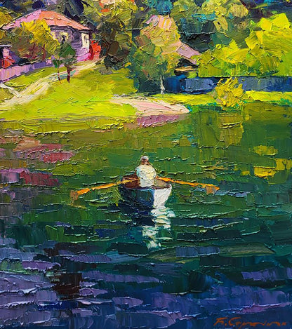 Oil painting Boating holidays Boris Serdyuk