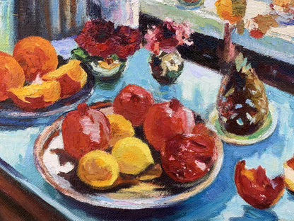 Oil painting The fruit table is set Boris Serdyuk