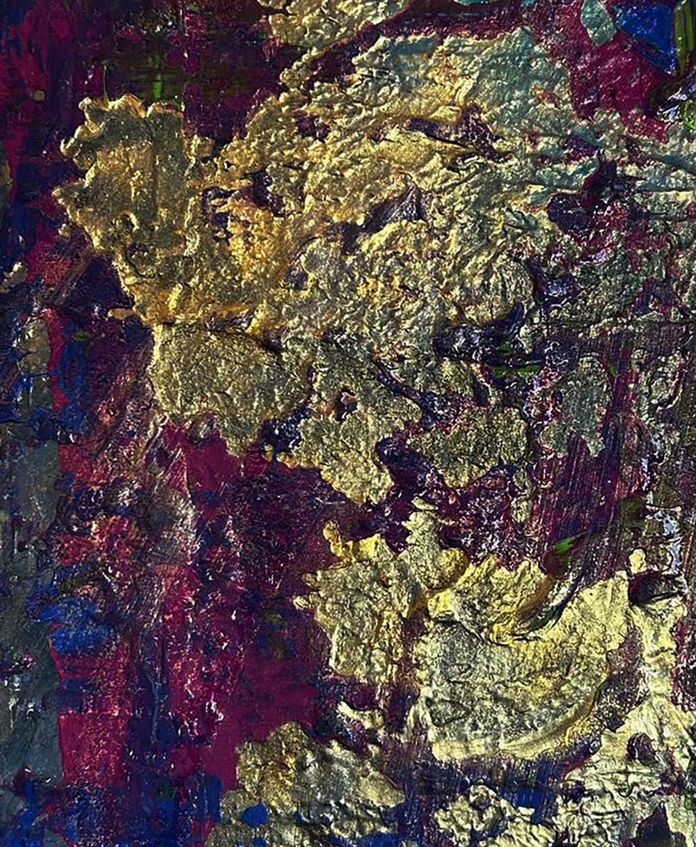 Acrylic painting Golden lilac Olga Melezhik