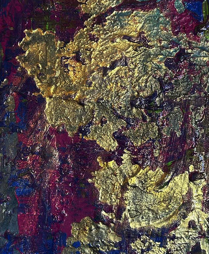 Acrylic painting Golden lilac Olga Melezhik