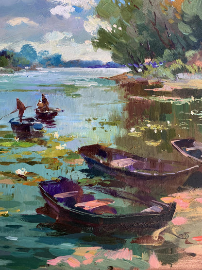 OIl painting Boat trip Yuriy Suprunchuk