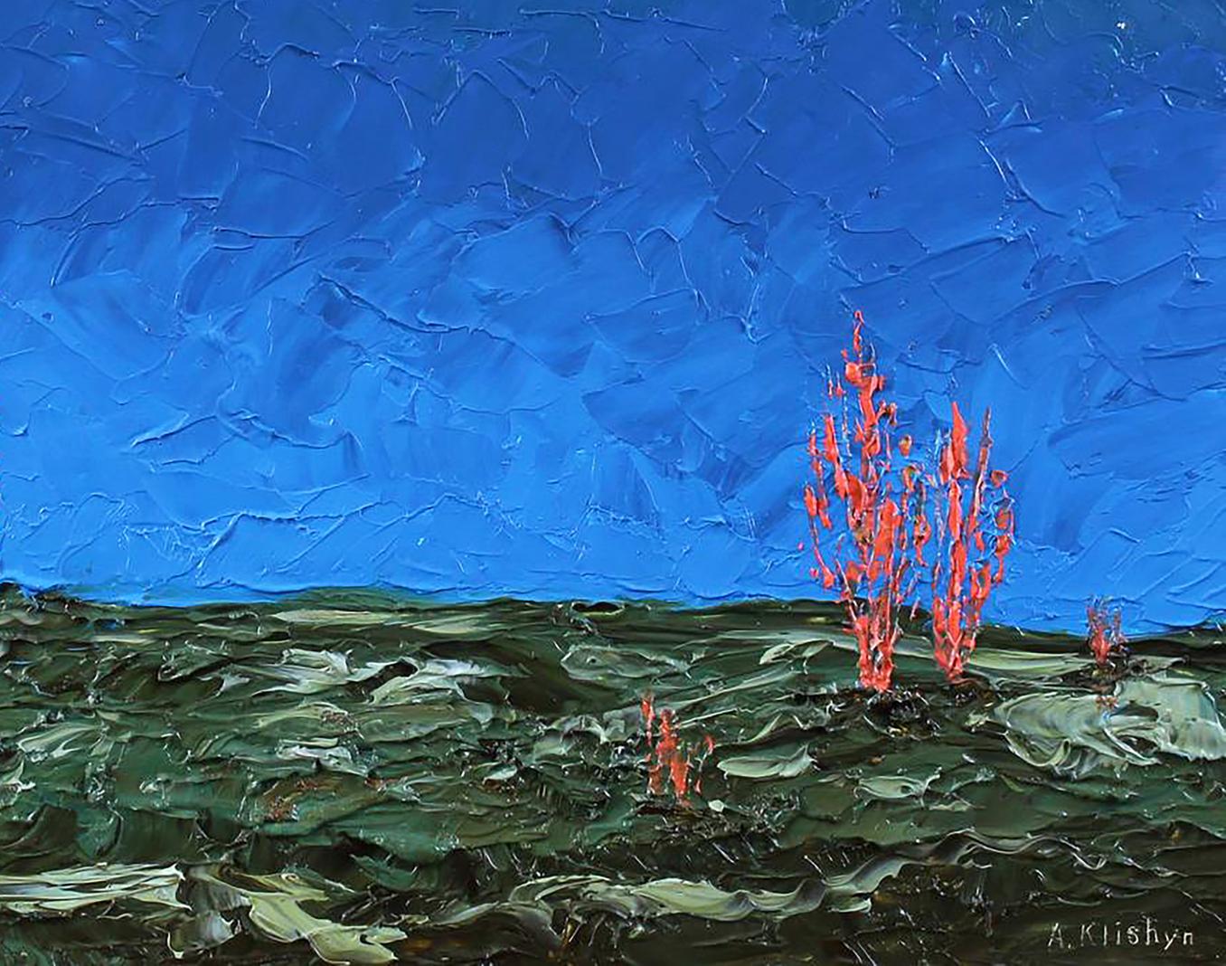 Oil painting Landscape of orange algae Andriy Klishyn