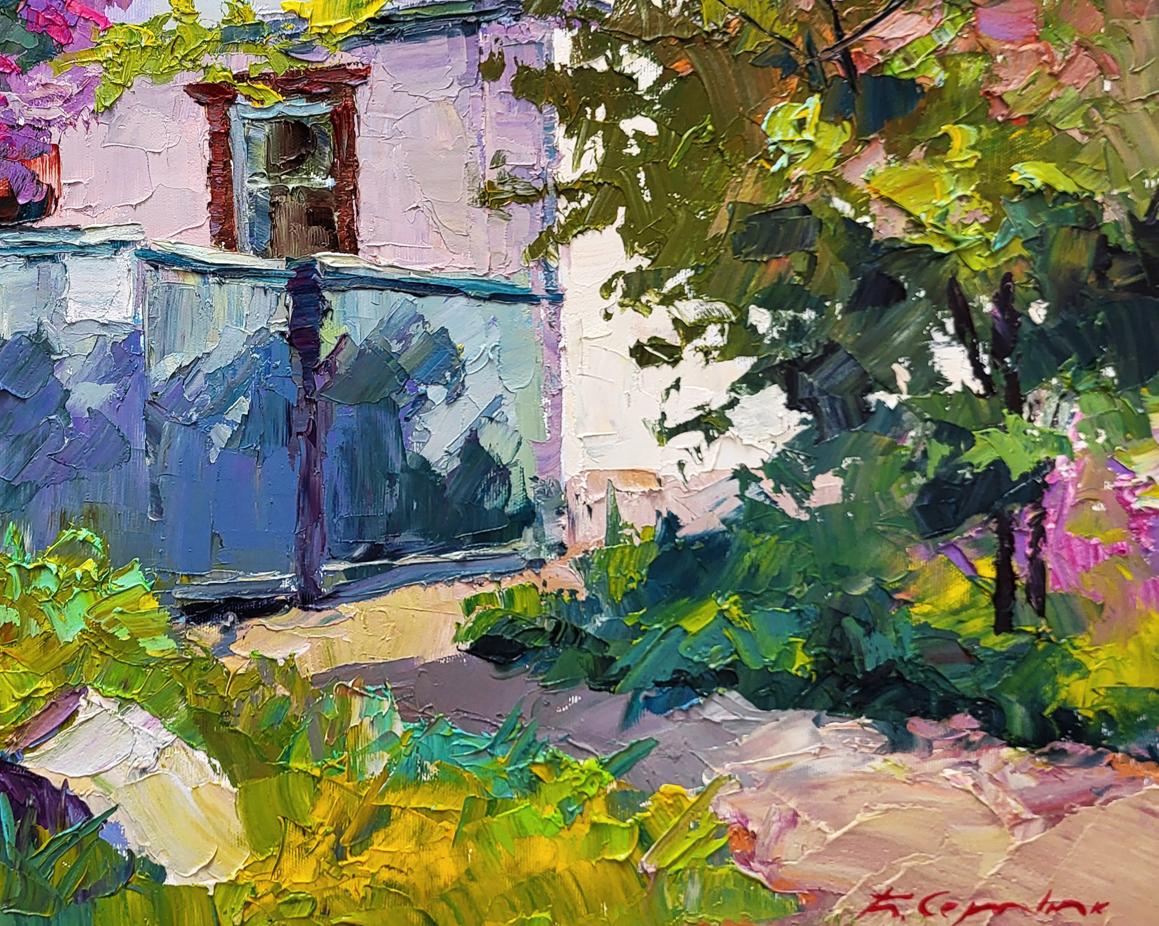 Oil painting Lilac bush Boris Serdyuk