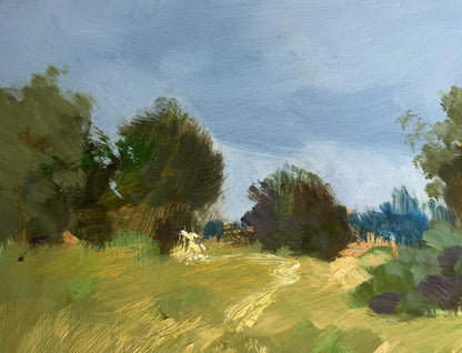 Oil painting A downpour is approaching by the river Yuriy Suprunchuk