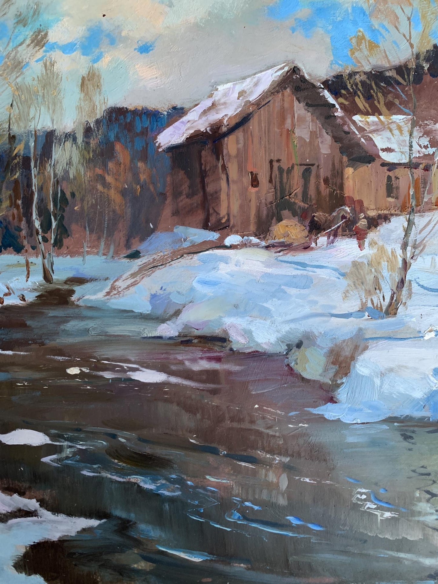 OIl painting After the night snowstorm Yuriy Suprunchuk