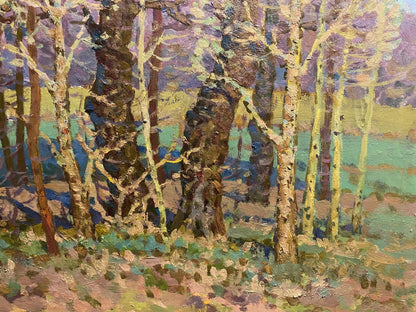 Oil painting Evening in the spring forest Grigoriy Ruban
