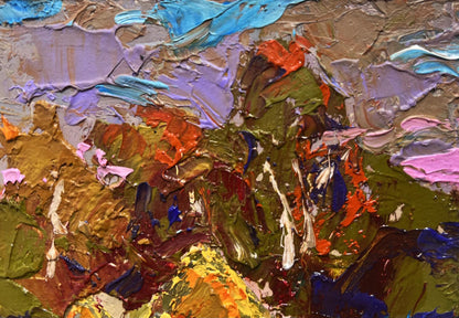 Oil painting Haystacks in the field Oleksiy Ivanyuk