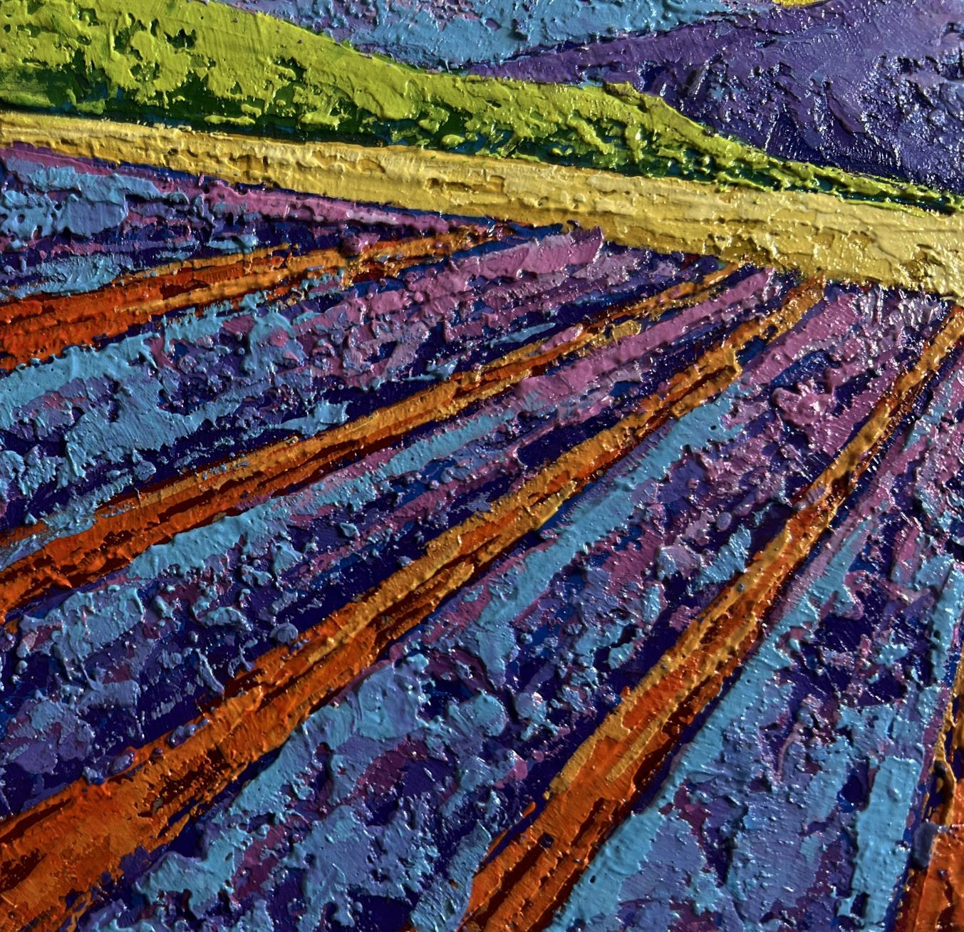 Oil painting The sun's rays glide across the meadows V. Zadorozhnya