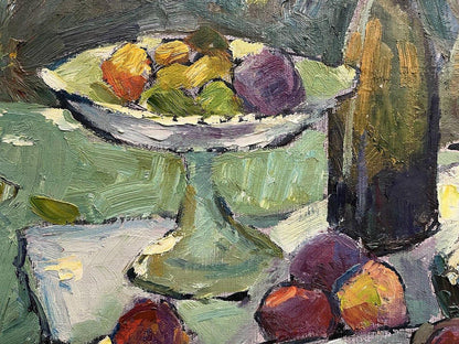 Oil painting Still life with fruits and dishes Oleksandr Andreev