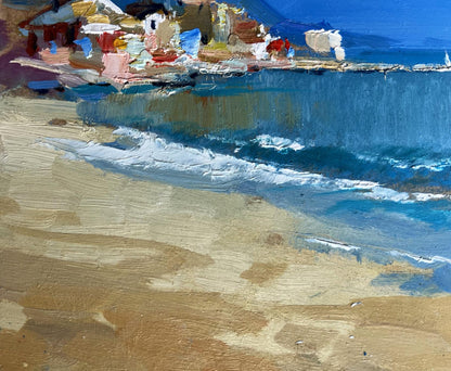 OIl painting Walking along the sandy shore Yuriy Suprunchuk