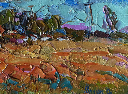 Oil painting Buckwheat stubble Oleksiy Ivanyuk