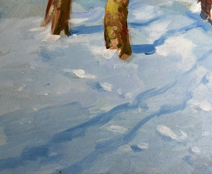 OIl painting Quiet village in winter Yuriy Suprunchuk