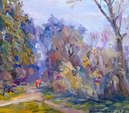 Oi painting Walk in the woods Ivan Kovalenko