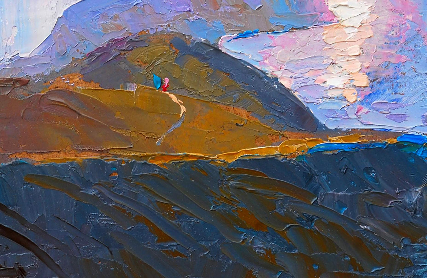 Oil painting Mountain sketch Egor Shvachunov