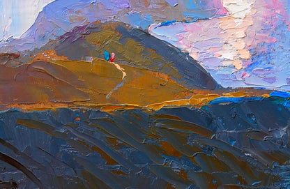 Oil painting Mountain sketch Egor Shvachunov