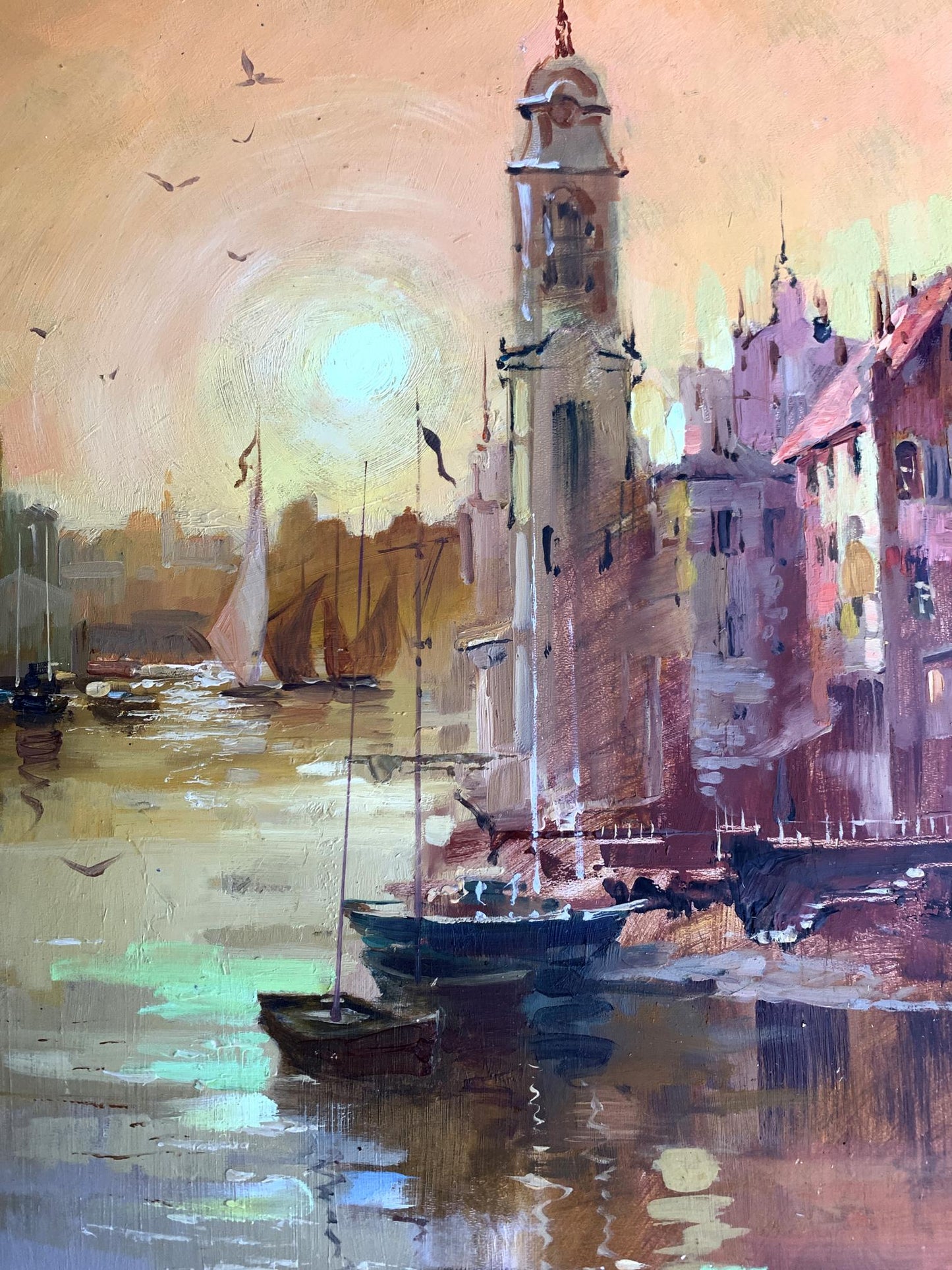 OIl painting City on the water Yuriy Suprunchuk