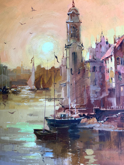 OIl painting City on the water Yuriy Suprunchuk