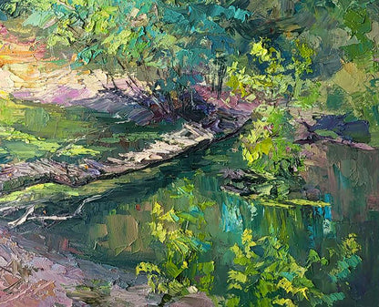 Oil painting Bridge over the river Boris Serdyuk