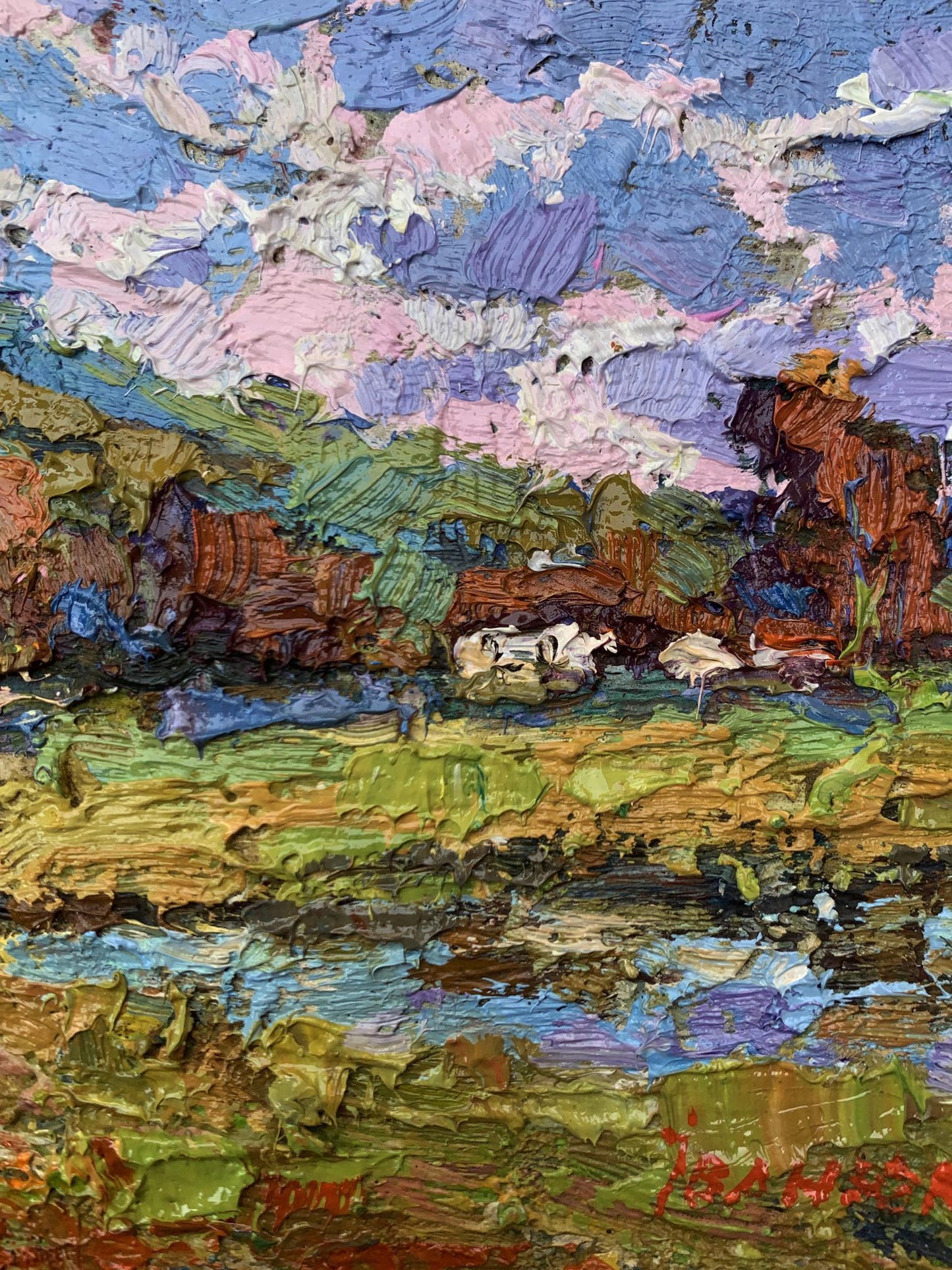 Oil painting On the edge of the village Oksana Ivanyuk