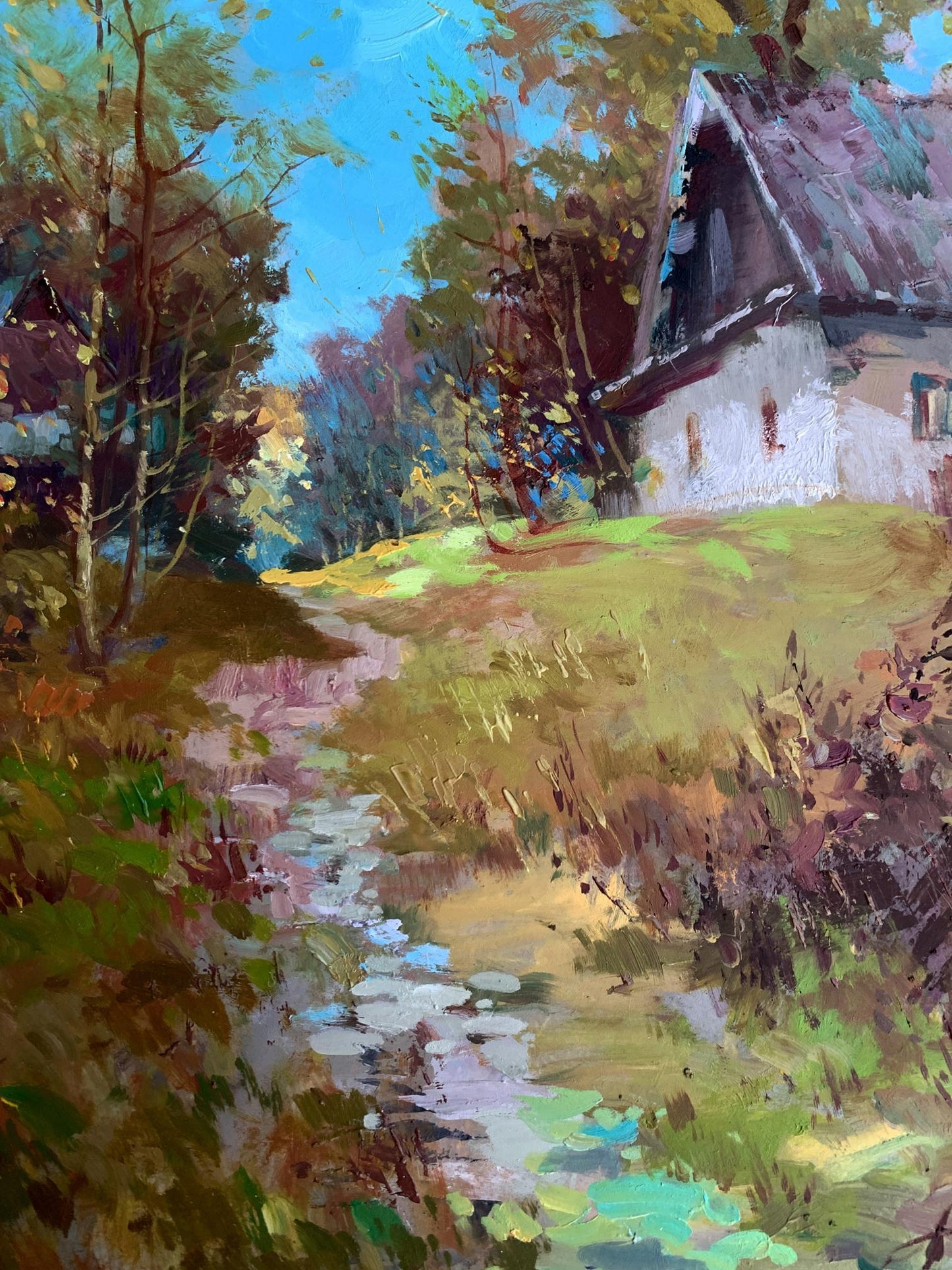 OIl painting Early morning in the village Yuriy Suprunchuk