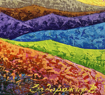 Oil painting Observing a natural phenomenon V. Zadorozhnya