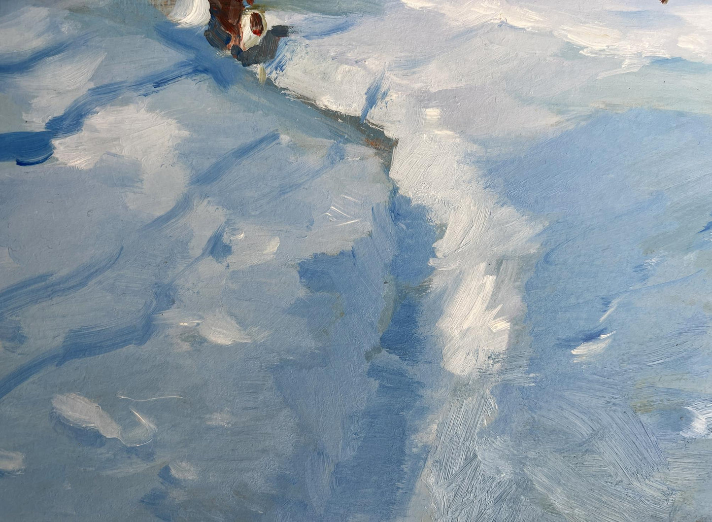 OIl painting Quiet village in winter Yuriy Suprunchuk