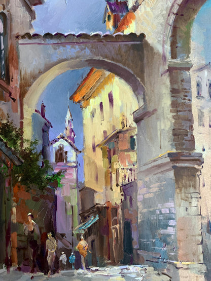 OIl painting Old streets of the city Yuriy Suprunchuk