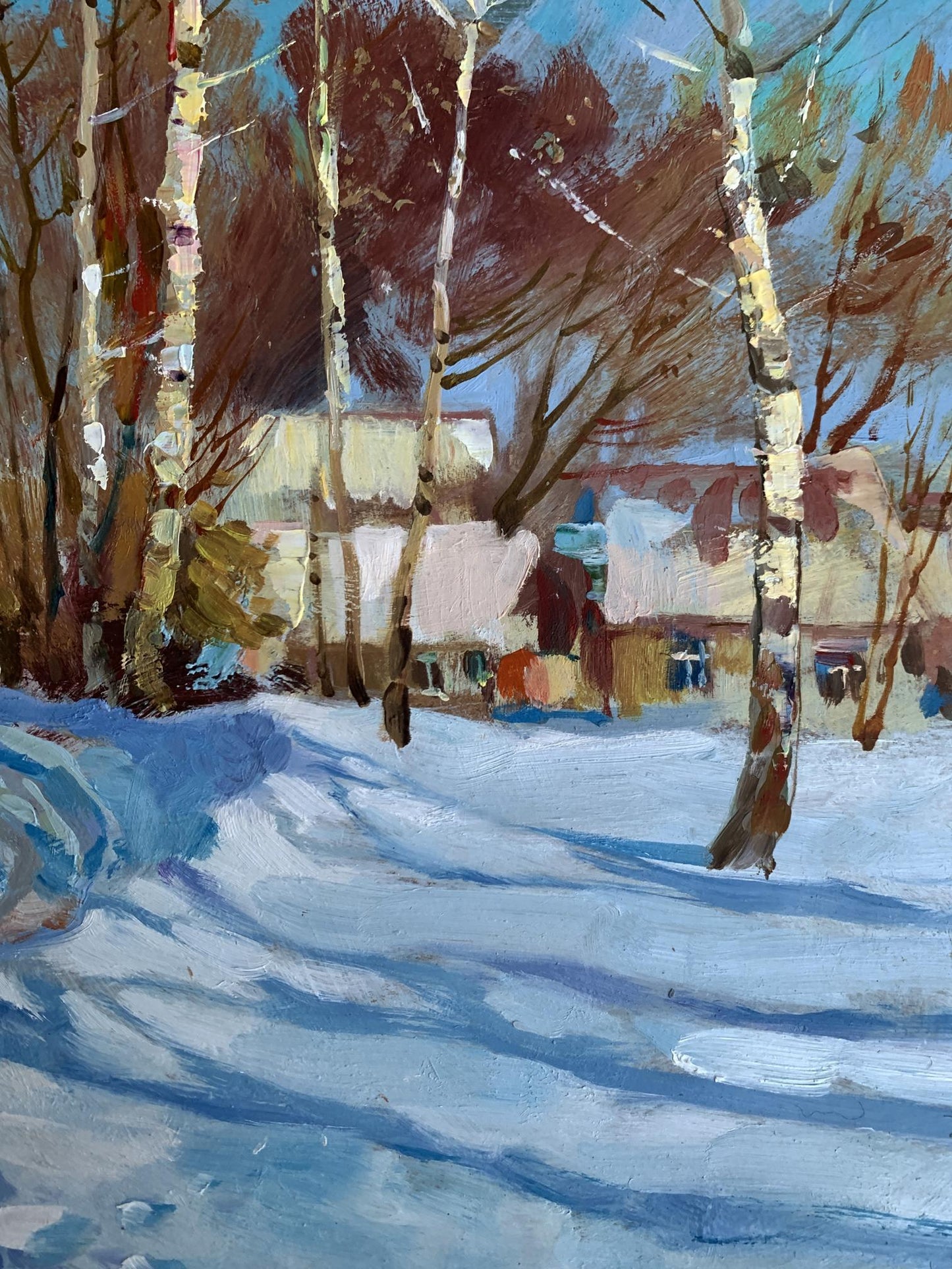 OIl painting Sunny winter day Yuriy Suprunchuk