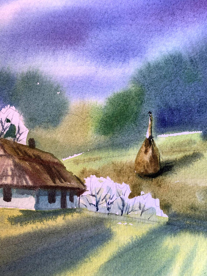 Pastel painting Quiet village Svetlana Gramm