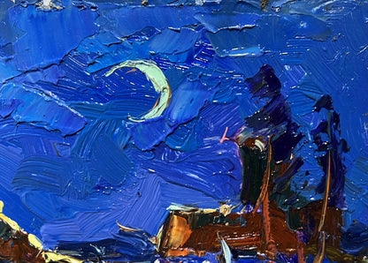 Oil painting Moonlit night Oksana Ivanyuk