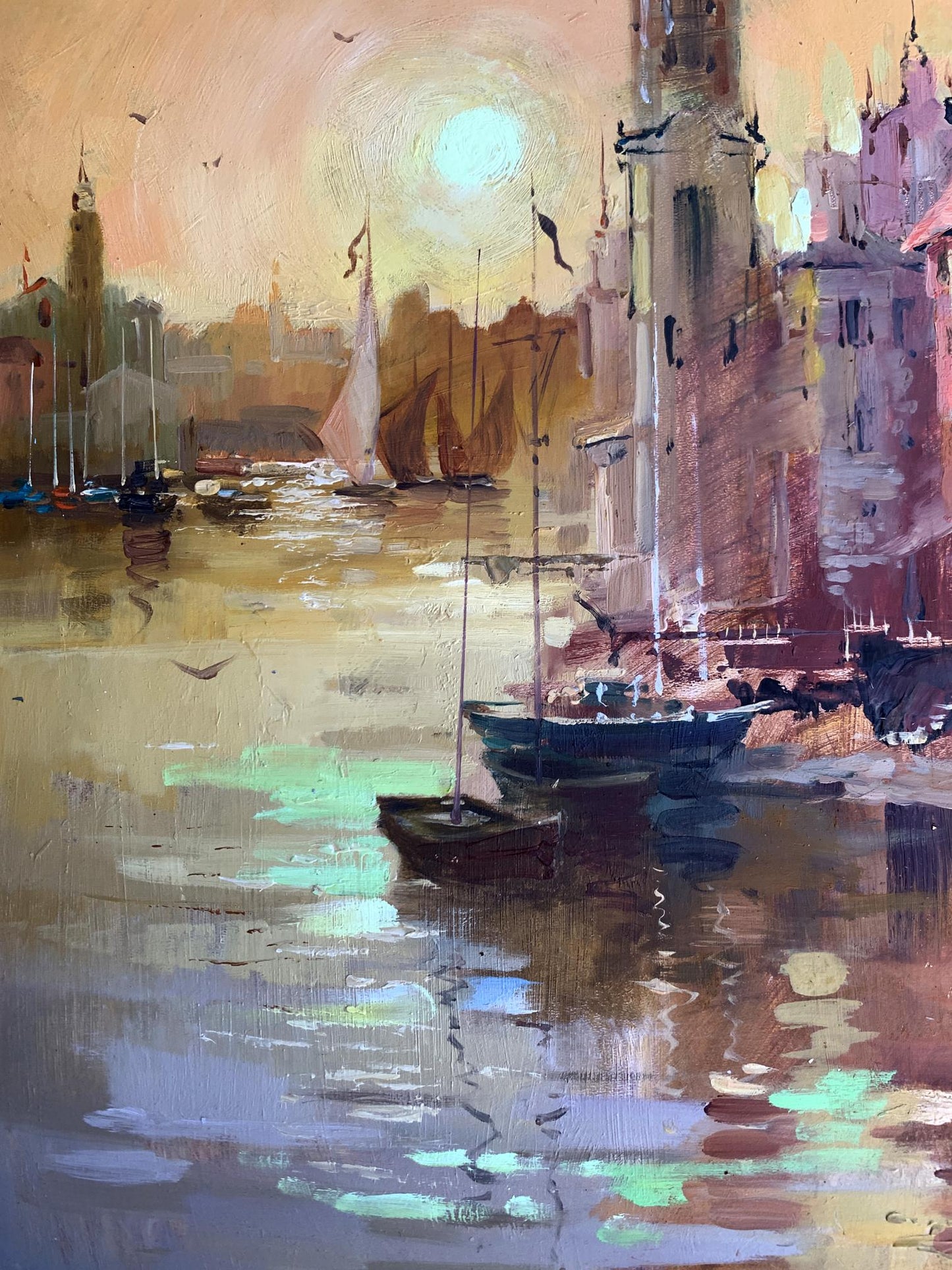 OIl painting City on the water Yuriy Suprunchuk