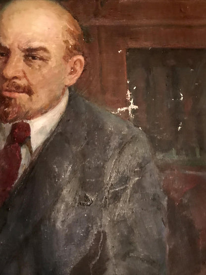 Oil painting Lenin with a newspaper Fedor Zagorodnyuk