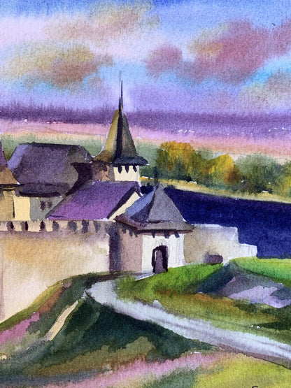 Watercolor painting Old castle Svetlana Gramm