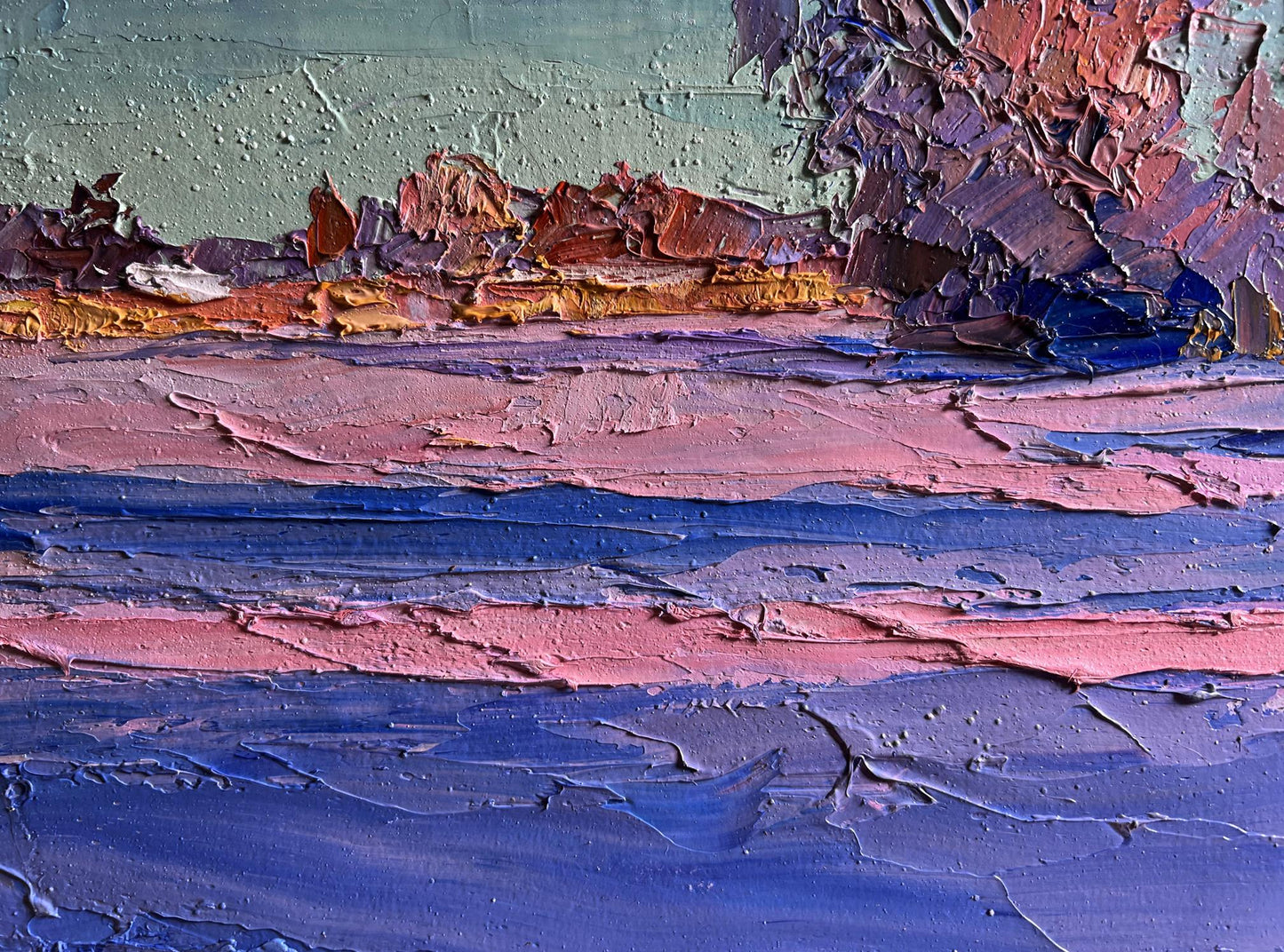 Oil painting Pink morning in winter Boris Serdyuk