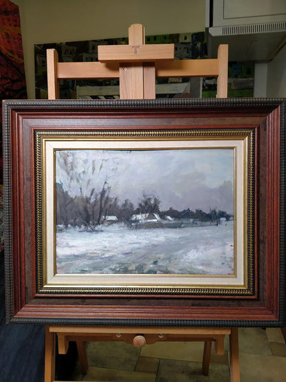 Oil painting After the winter snowstorm Volodymyr Pashchenko