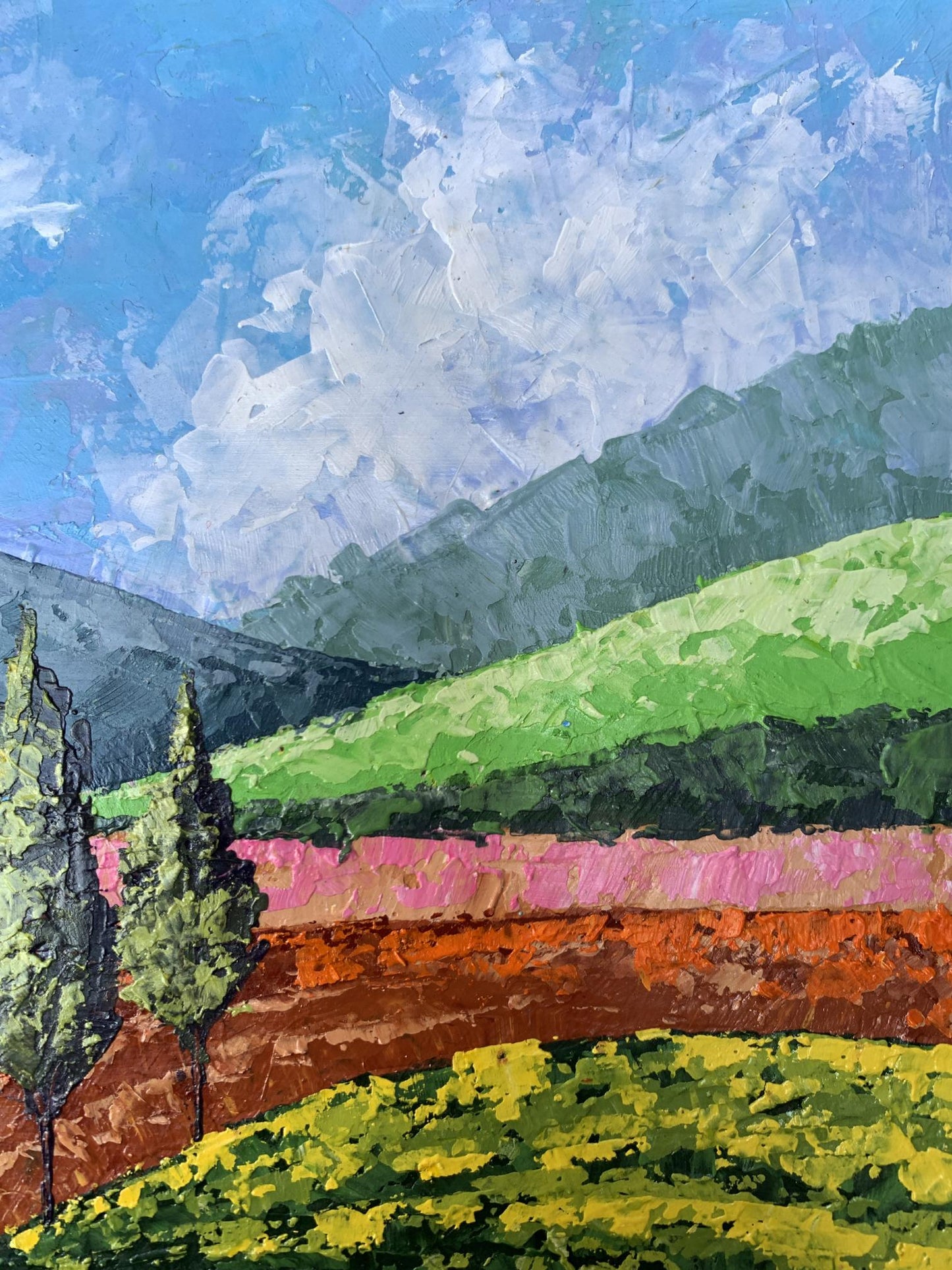 Oil painting Mountain Glade V. Zadorozhnya