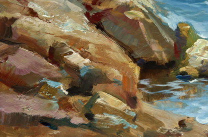 Oil painting Sailboats on the sea horizon Yuriy Suprunchuk