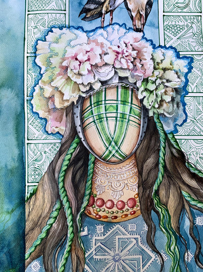 Watercolor painting Guardian of the Renaissance Olga Ponomaryva