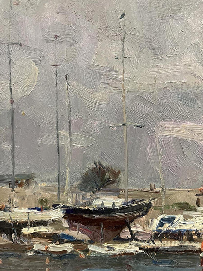 Oil painting Yacht club in the Black Sea Oleksandr Andreev