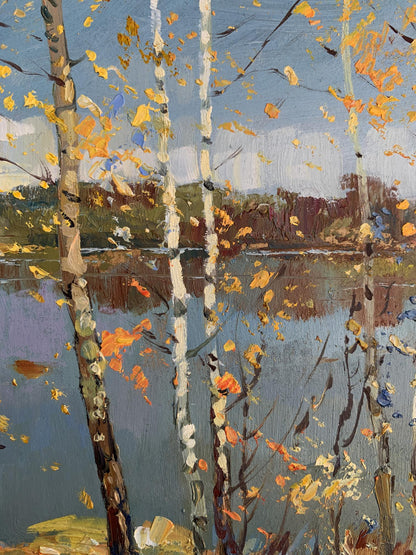 OIl painting View through the birches Yuriy Suprunchuk