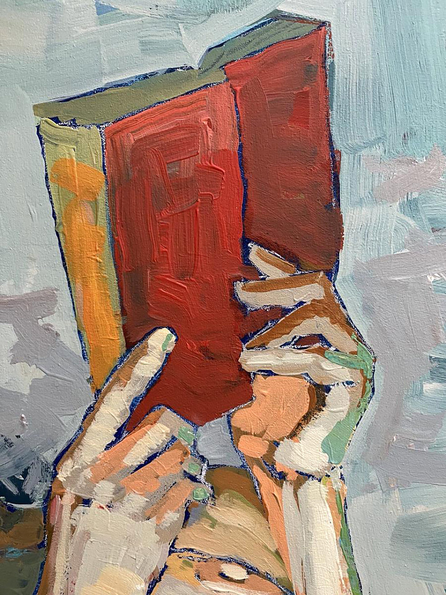 Acrylic painting Reading Time Serhiy Kovalev