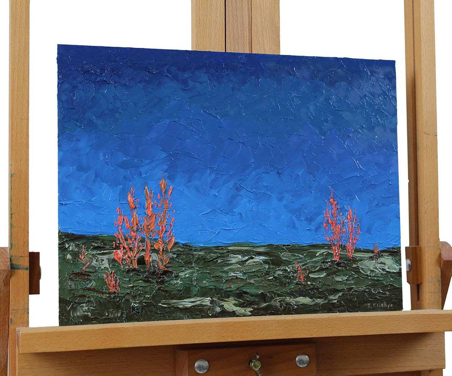 Oil painting Landscape of orange algae Andriy Klishyn